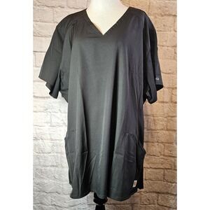 NWOT Carhartt Force Women's Modern Fit 5-Pocket Vented VNeck Scrub Top Black 3XL